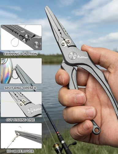 Fishing Pliers,Carbon Steel Fishing Tools,Corrosion Resistant Fishing Gear, Multitool for Saltwater - color: 8IN