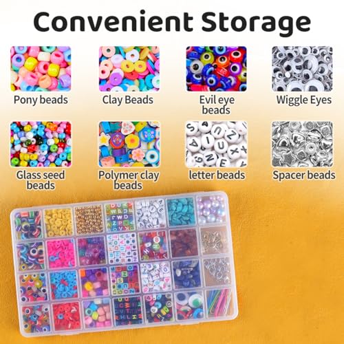 Eppingwin 28 Grids Bead Organizer, Craft Organizers and Storage, Acrylic Organizers, Plastic Bead Organizer Box for Crafts Organizing Storing (4 Pack) - color: 28 grids(4 P)