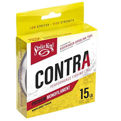 Strike King Contra Monofilament Performance Fishing Line, 330-Yards, Low Memory and Stretch - style: 330-yards/15-pound