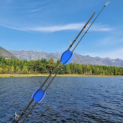 SANLIKE 6Pcs Elastic Rubber Fishing Rod Holder Fixed Balls Pole Protector | High stretch construction, multi-aperture fit, anti-slip rod fixation, lightweight portable outdoor fishing accessory - style: Blue-6PCS