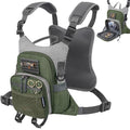 QulayQualy Fly Fishing Pack - Chest Pack with Work Station Lightweight Tackle Fishing Bag with Quick-Release - color: Green, size: M-11''