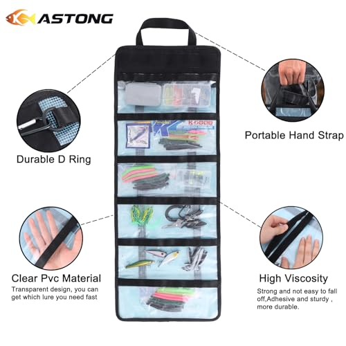 Fishing Lure Stroage Bag Covenient 6 Pocket Large Capacity PVC Heavy Duty Protective Cover Durable Fishing Bag for all Fishing Bait Trolling Fishing Lure Wraps Box for Saltwater (1pc, Blue) - color: Blue