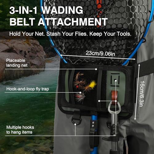 Goture 5-Layer Waterproof Stocking Foot Waders, Breathable Fly Fishing Waders for Men Women, Multiple Storage Pockets 5 Sizes - color: Gray - Chest Zipper - Gift Box Pack, size: XX-Large