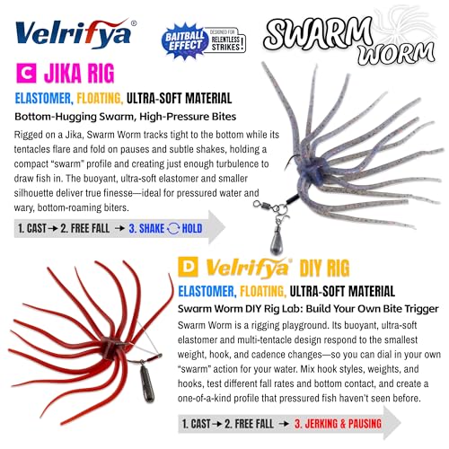 Tentacle Dice Bait – Japanese Style Finesse Dice Fishing Lure Floating Worm Soft Plastic Baits for Bass Fishing, Drop Shot, Jig Head, Wacky Rig - color: 05-Dying Gill