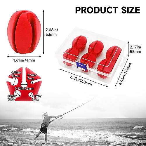 SANLIKE 6Pcs Elastic Rubber Fishing Rod Holder Fixed Balls Pole Protector | High stretch construction, multi-aperture fit, anti-slip rod fixation, lightweight portable outdoor fishing accessory - style: Red-6pcs