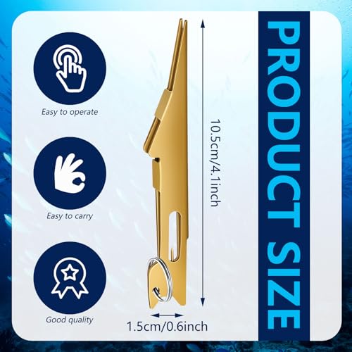 Deekin 3 Pcs Fishing Line Knot Quick Tie Fishing Knot Tying Tool Fly Nail Knot Tool Fly Angler Accessories Fly Tying Equipment for Hooks Lures Lines Men - color: Gold