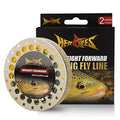 HERCULES Fly Fishing Line Floating Weight Forward Fly Line with Double Welded Loop - color: Gold & Moss Green, size: WF5F 100FT