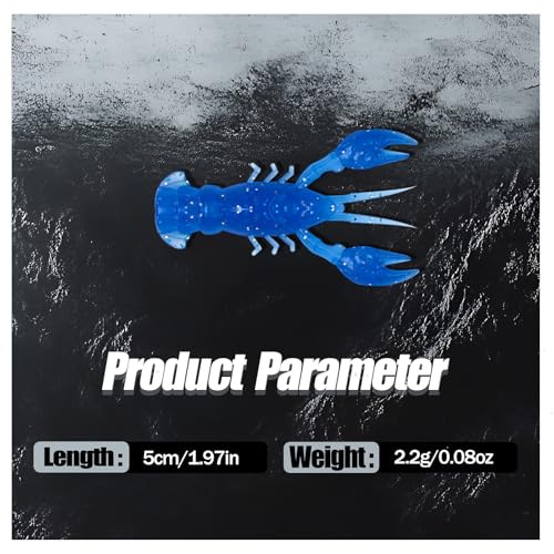 Crawfish Lure Soft Plastic Bait for Bass Fishing 1.97in/2.2g FS/RE-05 - style: 40pcs