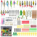EXAURAFELIS Fishing Lures,Tackle Box with Tackle Included, Crankbaits, Spoon, Shrimp Worm Bait, Hooks,Weights & Other Accessories, Fishing Lures kit Lure Set for Bass Trout Salmon - color: Black-399pcs