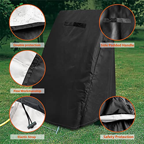 Garden Hose Reel Cover, 420D Oxford Polyester Coated Tarp, 100% Waterproof, All Weather Use, for:Klz,Suncast,OB and More,Black.25.9" x24.8" x 34.6". - size: 25.9" x24.8" x 34.6"