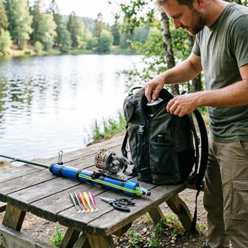 Catapult Fishing Rod, Portable Handheld Fishing Rod Kit, 2026 Upgrade Compact Sling Shot Fishing Reel, Compact Casting Fishing Set with Reel & Accessories - size: A