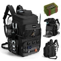 Goture Fishing Backpack with 4 Tackle Boxes, 900D Water-Resistant Tackle Backpack with Rod Holders,Insulated Cooler Compartment, 55L Large Capacity Fishing Gear Storage Bag for Saltwater & Freshwater - color: A3:black(4 Tackle Boxes Included)