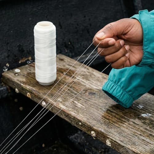 2-Pack Clear Elastic Fishing Line, Invisible Bait Thread 0.2mm (~0.008in), 656ft per Spool, Transparent Stretch Line for Rigging & Bait Tying, for Salmon, Sturgeon & Bass