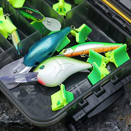 RUNCL Treble Hooks Covers Fishing Hooks Protector Treble Hook Safety Cap Hook Bonnets for Fishing Lures - Spring Design, Hollow Construction, Tangles Free, Fishing Hook Caps - color: Medium (40pcs for 2#, 1#, 1/0, 2/0 Treble Hooks)