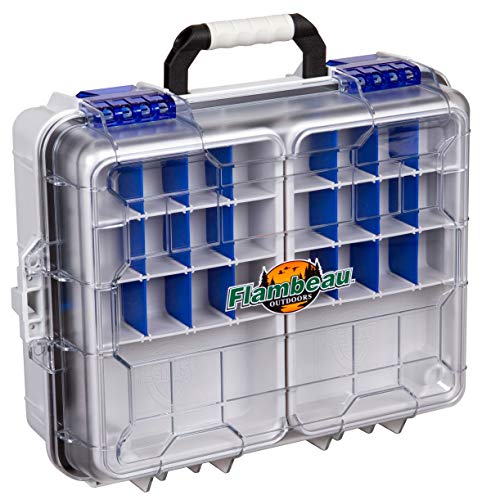 Flambeau Outdoors 3000WPNC Waterproof Satchel 3000, Portable Waterproof Tackle Box with Trays, Gray/Clear - without Bottom Cage - size: 3000 Series, style: Standard