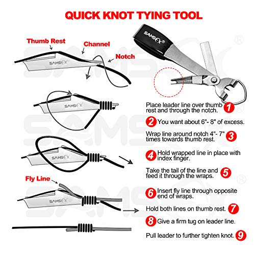 SAMSFX Fishing Knot Tying Tool, Multifunctional Fly Fshing Nippers, Quickly Tie Fishing Knots for Hooks, Lures and Flies, Fishing Clippers with Retractor - color: Silvery Knot Tool, style: Oval Retractor