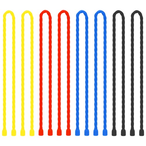 8Pcs 12-inch Silicone Cable Ties Reusable Steel-Core Silicone Twist Cable Tie Straps for Bundling and Organizing Colorful Bendable Holder Strap for Indoor and Out All Purpose, 4 Colors - color: 12-inch(8pcs)