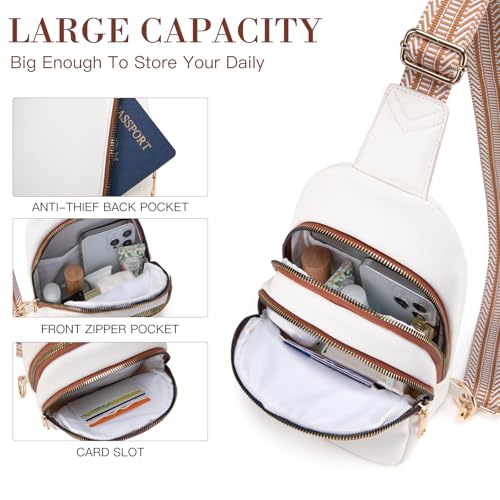 Viverte Crossbody Bags for Women Initial Sling Bag Cross Body Fanny Packs Personalized Gifts for Mom Women Wife - color: Beige with Brown, style: M