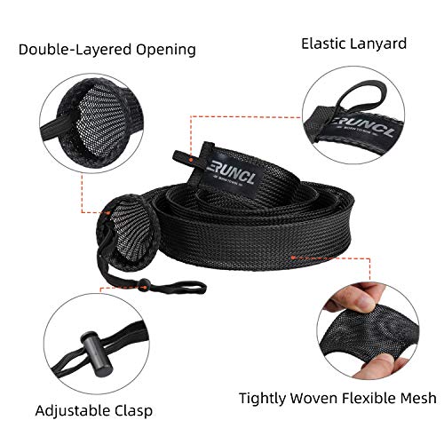 RUNCL Fishing Rod Sleeves & Reel Bags, Spinning/Casting Rod Socks & Spinning/Baitcasting Reel Covers - Protection Solution, Space Saver, Perfect Storage - Fishing Pole Sleeves & Reel Pouch (2 Pack) - color: Casting Rod Sleeves*2pcs,(Black)
