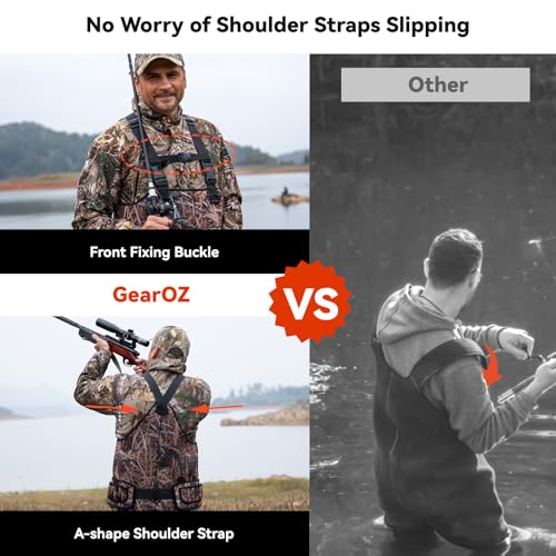 GearOZ Duck Hunting Waders for Men & Women, 5mm Neoprene Waterproof Chest Insulated Camo Wader Fishing Waterfowl Hunter