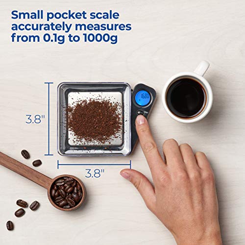 American Weigh Scales Blade Series Digital Pocket Gram Scale 1000g x 0.1g | Precision Mini Scale 0.1g Accuracy, Pocket Scale for Kitchen, Gold, Gems & Coin Scale, Smart Digital & Compact Scale - color: Black, size: 1000g x 0.1g