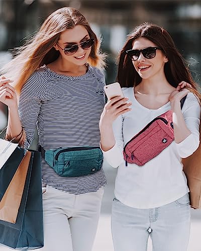 WATERFLY Fanny Pack Waist Bag: Small Hip Pouch Bum Bag Fannie Pack Phanny Fannypack Waistpack Bumbag Beltbag Sport Slim Fashionable for Jogging Hiking Hiker Woman Man - color: Green