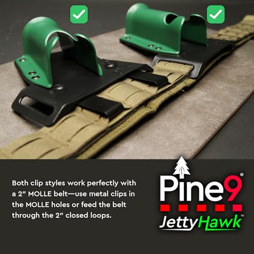 JettyHawk Fishing Rod Hip Holster, Hands-Free Quick-Draw Holder, Fits 1.5-2" Pole, for Spinning, Baitcaster, Centerpin & Surf Rods, Wading & MOLLE Belts - color: Grey
