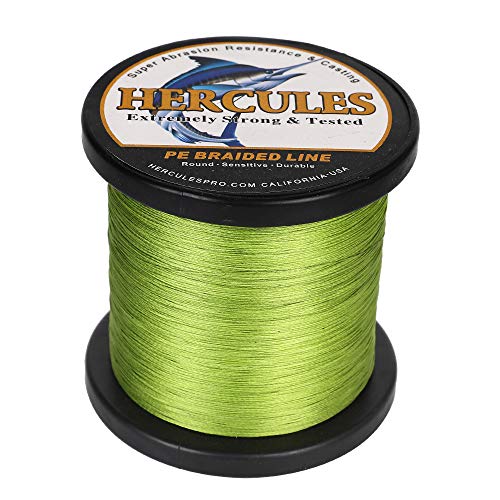 HERCULES Cost-Effective Super Cast 8 Strands Braided Fishing Line 10LB to 300LB Test for Salt-Water,109/328/547/1094 Yards(100M/300M/500M/1000M),Diam.#0.12MM-1.2MM,Hi-Grade Performance,Variety Colors - color: Army Green, size: 15LB-0.16MM-2187YDS(2000M)-8
