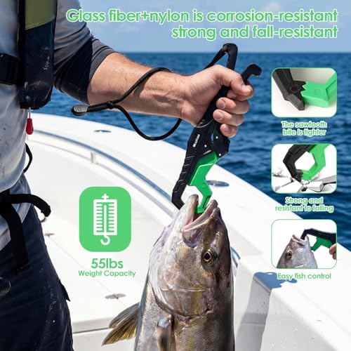 Fishing Tools Kit-Stainless Steel Fishing Pliers, Fish Lip Gripper, Multi-Functional Jaw Anti-Corrosion, Fishmen Must Have Fishing Gear - color: Green