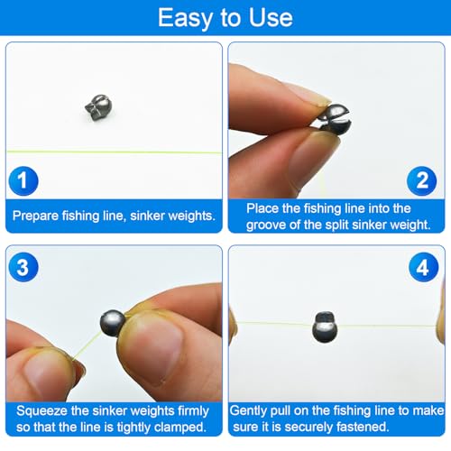SANWEAL120PCS/200PCS Fishing Weights Sinkers - Premium Split ShotFishing Weights Sinkers - Round Removable Fishing Sinkers - 5/6 Sizes - style: Largeduck/200