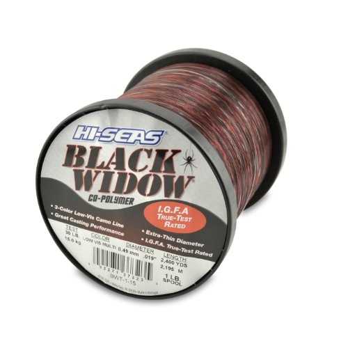 Hi-Seas Black Widow Co-Polymer Line - size: 2,400 Yard, 30 Pound Test
