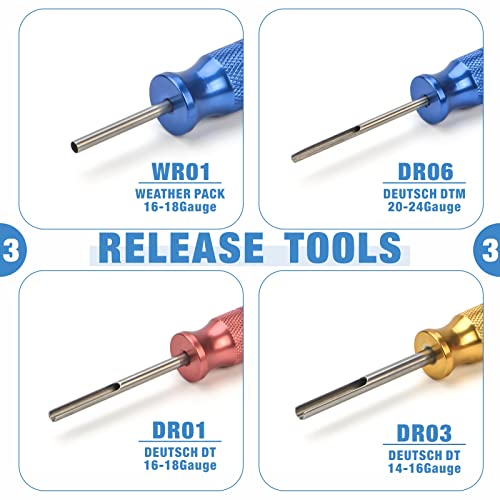 IWISS iCrimp KIT-DC02 Wire Crimping Tool Kit for Deutsch Connectors and Weather Pack Terminals with Connector Removal Tools