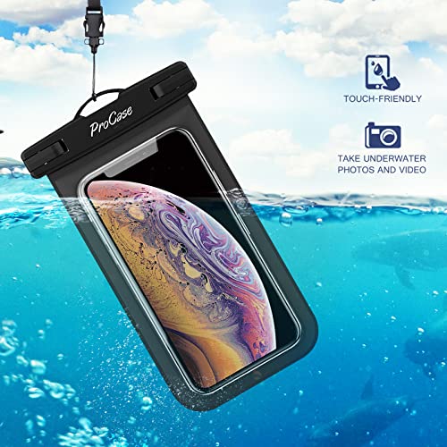 ProCase 2 Pack Waterproof Phone Pouch Case, 7" Universal Underwater Cellphone Dry Bag for iPhone 17 Air 16 15 14 13 Pro Plus Max 12 11, Galaxy S24 S23 S22 Ultra Pixel -Black - color: Black