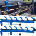 2 Sets Truck Bed Fishing Rod Holder, Fishing Pole Rack for Truck Holds 4 Rods, Fits 2.36" Thick Rails, Easy Install Kayak & Fly Rod Storage Stand - color: Blue, style: 6 Holes