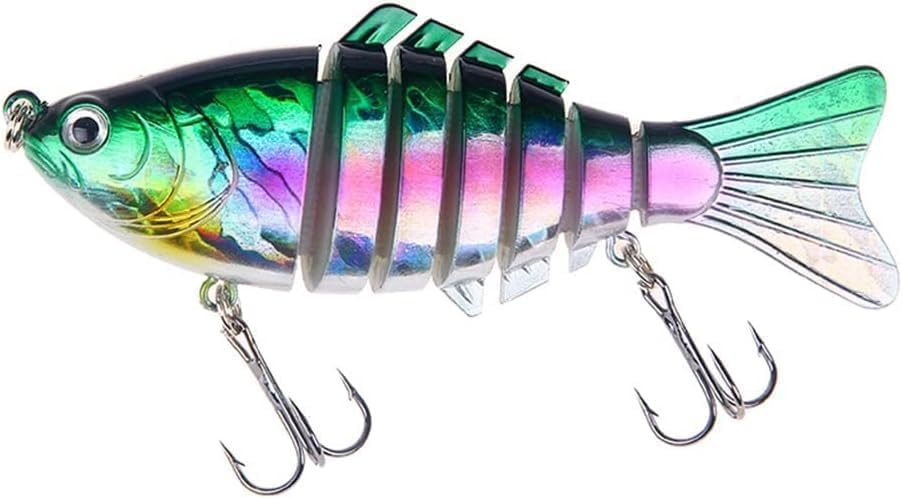 Multicolor Fishing Lures, Multi-Jointed Swimbaits, Plastic Artificial Lifelike Hard Baits, 10cm 15.6g, for Freshwater Saltwater