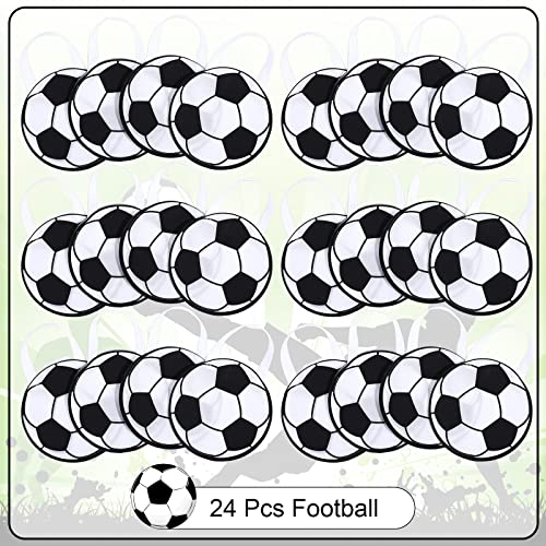 Shihanee 24 Pcs Soccer Party Favor Bags Ball Themed Party Goody Candy Bags Sport Game Treat Handbags Soccer Non Woven Gift Handbags for Sport Theme Supplies - style: Soccer