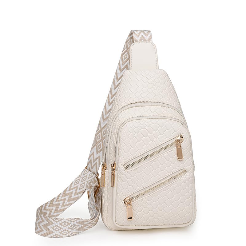 SENDEFN Small Sling Bag Crossbody Bags for Women Vegan Leather Cell Phone Cross Body Purse Fanny Packs Chest Bag for Women - color: B-white