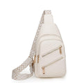 SENDEFN Small Sling Bag Crossbody Bags for Women Vegan Leather Cell Phone Cross Body Purse Fanny Packs Chest Bag for Women - color: B-white