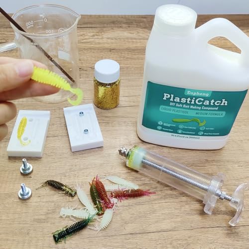 Eupheng PlastiCatch Series Plastisol Fishing Lure Making Plastic Rubber, Crystal Clear, Low Odor, Non Yellowing Soft Formula for DIY Fishing Lures - size: 15.8Fluid oz (450ml)