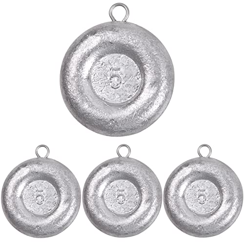 Disc Sinkers Fishing Weights Coin Sinkers Saltwater Surf Fishing Weights Bottom Fishing Drifting Trolling Catfishing Fishing Sinkers Weights Saltwater Tackle 1oz 2oz 3oz 4oz 5oz 6oz 8oz - style: 5oz-4pcs