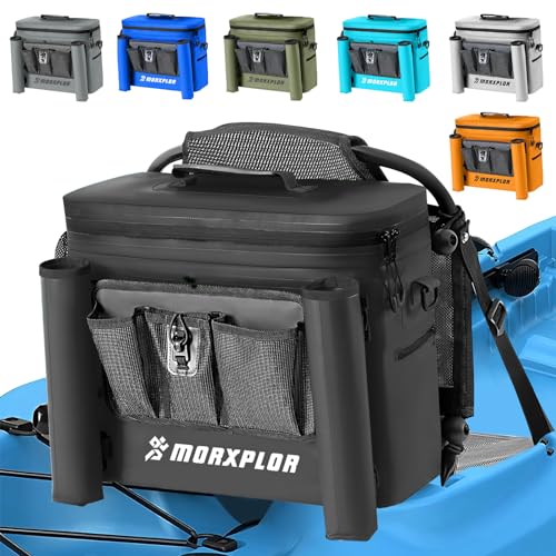 MORXPLOR Kayak Cooler,Waterproof Kayak Seat Back Cooler for Kayaking,Kayak Accessories Cooler Bag,Protable Ice Chest,Beach Cooler,Travel Cooler for Camping or Lunch Bag - color: Black