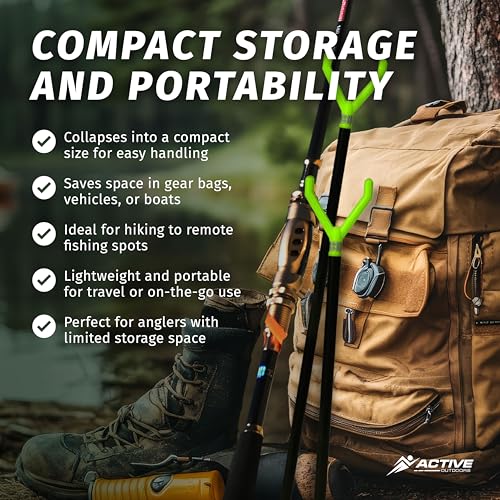 FISHIN' STIX Ready to Fish Kit - Includes 30" Rod Holder, All Terrain Stand Tripod and Bite Alarm - style: Green