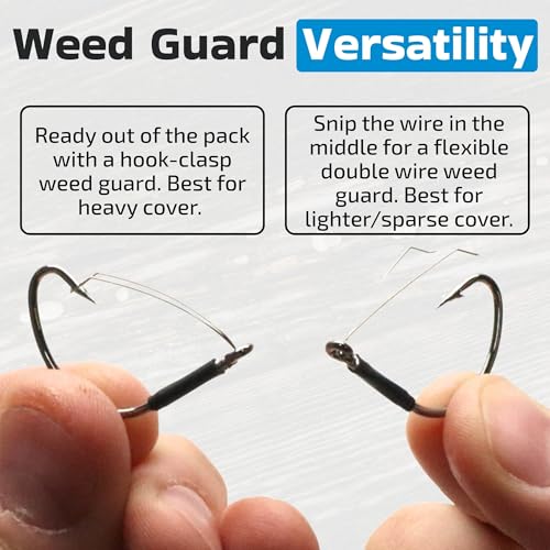 Harmony Fishing - Razor Series Wacky Weedless WG Hooks - The Ultimate Bass Fishing Hooks for The Wacky Rig & Neko Rig - style: Size 1 (10 Pack)