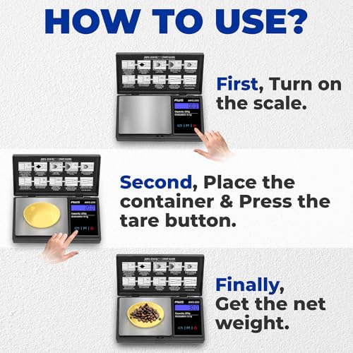 American Weigh Scales Series Digital Pocket Weight Scale Accurately Measures, Backlit LCD Display 250g x 0.1g, (Black), AWS-250-BLK - color: Black, size: 250g x 0.1g