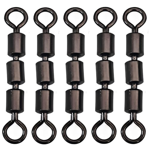 10-30pcs High Speed 3 Roller Swivels 3 Bead Rolling Chain Swivel Fishing Line Lure Connector 12 Sizes - size: 6#-30pcs