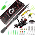Fishing Rod and Reel Combos, Unique Design with X-Warping Painting, Carbon Fiber Telescopic Fishing Rod with Reel Combo Kit with Tackle Box, Best Gift for Fishing Beginner and Angler - color: Red, size: 3.3 m 10.83 ft (Kit)