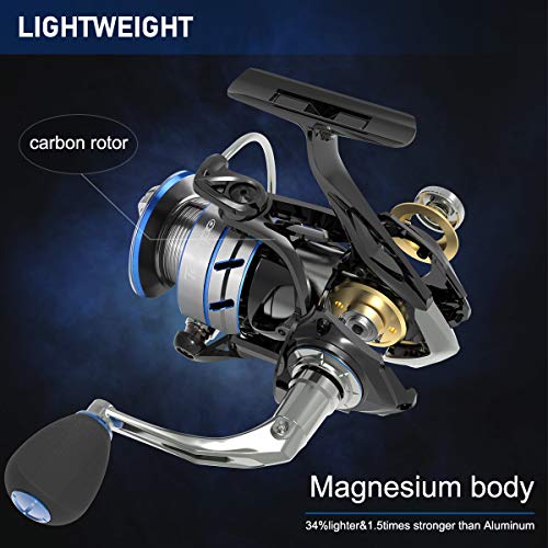 Tempo Apex Spinning Reel, Ultralight Premium Magnesium Body, Super Smooth Fishing Reel with 10 + 1 BB, Powerful and Durable Reel with Strong 39lb Max Carbon Fiber Drag