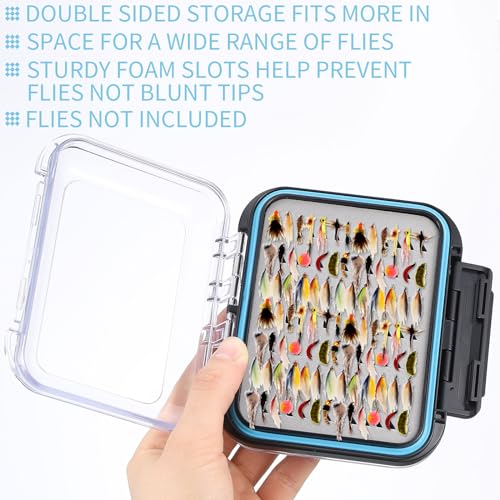 Pickmesh 7 Pcs Fly Fishing Tools Kit and Accessories, Fly Fishing Box, Fly Fishing Tippet Spool Holder, Fly Fishing Nipper, 2 Fishing Zinger Retractor, Fly Fishing Forceps and Fishing Lanyard