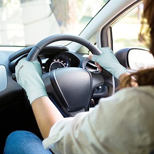 Unisex UV Protective Fingerless Gloves UPF 50+ Summer Sun Glove for Outdoor Fishing Cycling Hiking Driving Kayaking - color: Blue, size: X-Large
