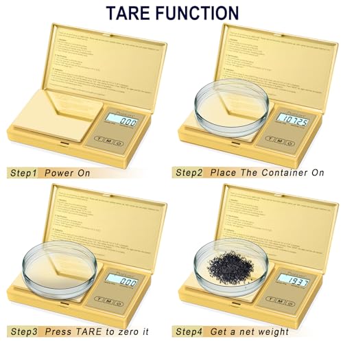 Fuzion Gram Scale, 200gx0.01g Digital Pocket Scale Gold Titanium Plating, High Precision Small Scale, 6 Units Jewelry Scale with Back-Lit LCD, Tare Function for Food, Powder, Herb, Arrow, Travel - color: Gold, size: 200g without Accessories